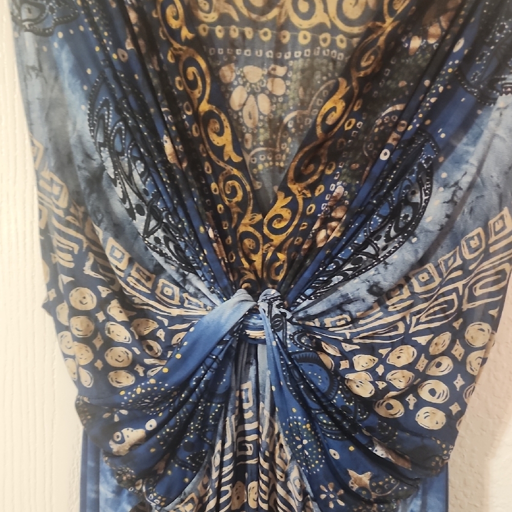 Bebe Blue and Tan Maxi Dress - Picture 7 of 8